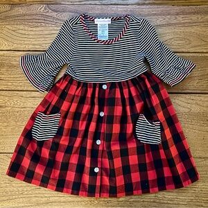 Bonnie Jean Girls Buffalo Plaid Dress size 4T